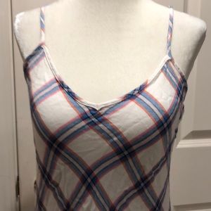 White plaid tank top blouse Gap size: XS